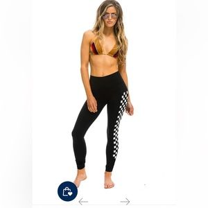 Aviator Nation full length high rise check leggings. Size L. Perfect condition.